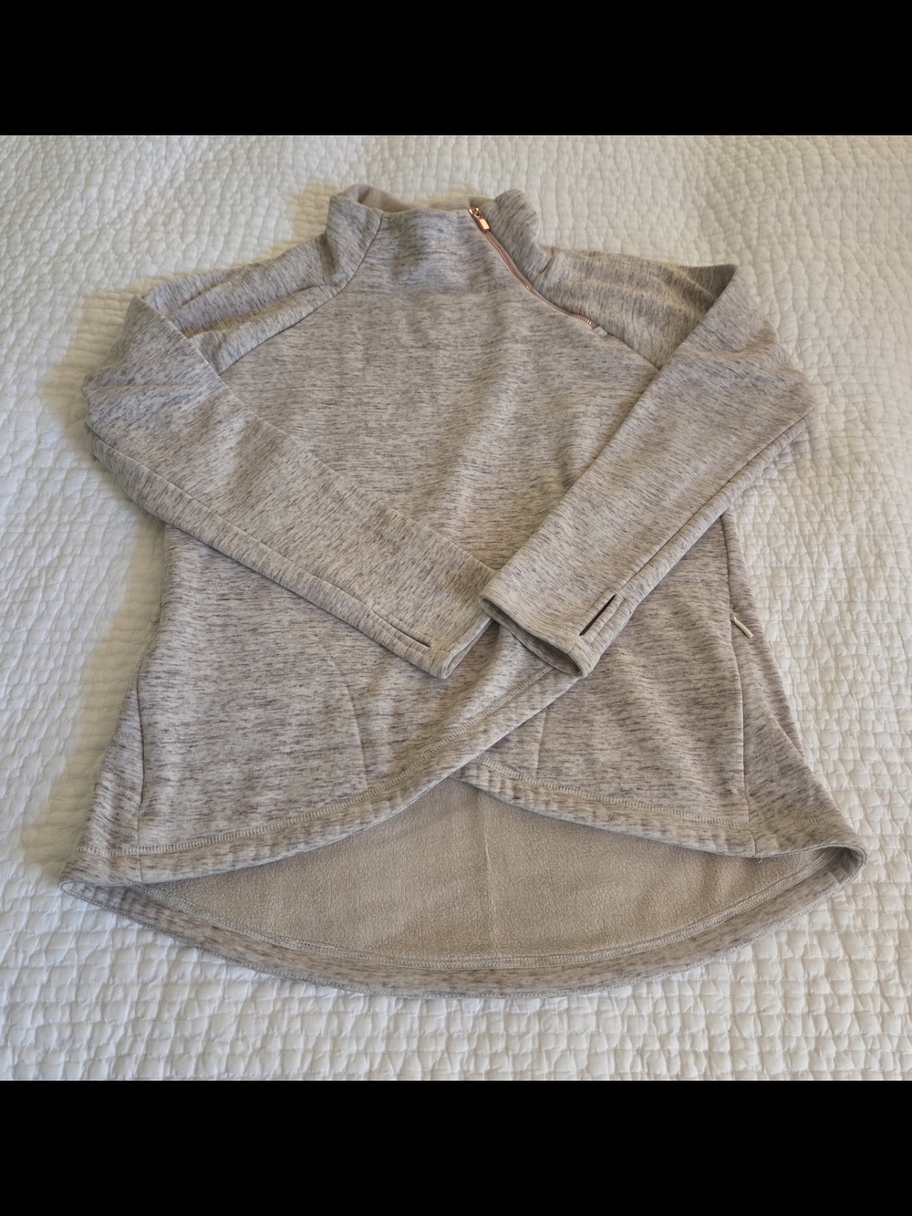 Athleta Cozy Karma Asymmetrical Pullover Sweatshirt